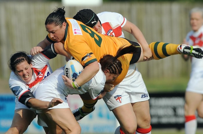 England's women rugby league players lay down the law against Australia during the 2013 Women's World Cup (c)  RFL