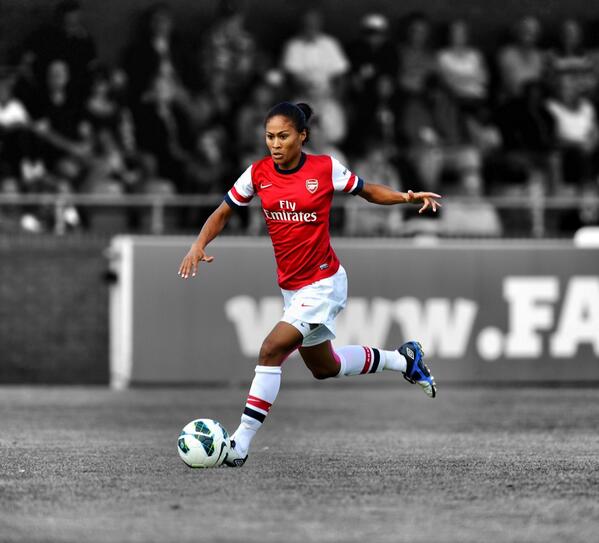 England's most capped footballer Rachel Yankey, who set-up the Rachel Yankey Football Academy for young people, features on the 2014 Black List (c) Arsenal Ladies Twitter account